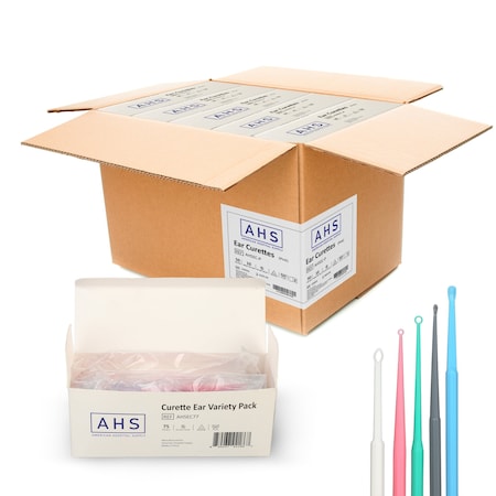 American Hospital Supply AHS Disposable Ear Curette, Ear Wax Removal Tool Variety Tip Pack, 750PK AHSEC77_CS